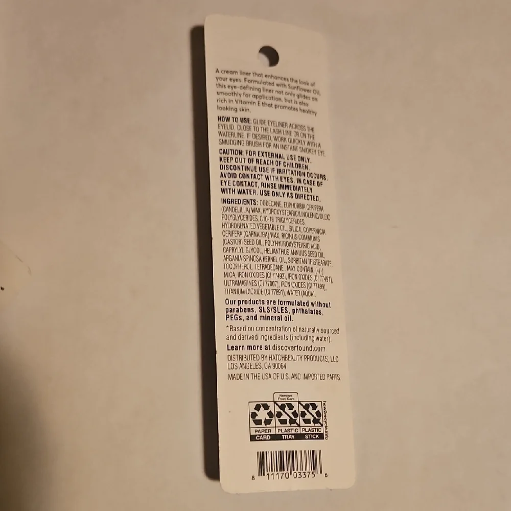 found. Brown Eye Defining Cream Liner With Sunflower Oil NIP
